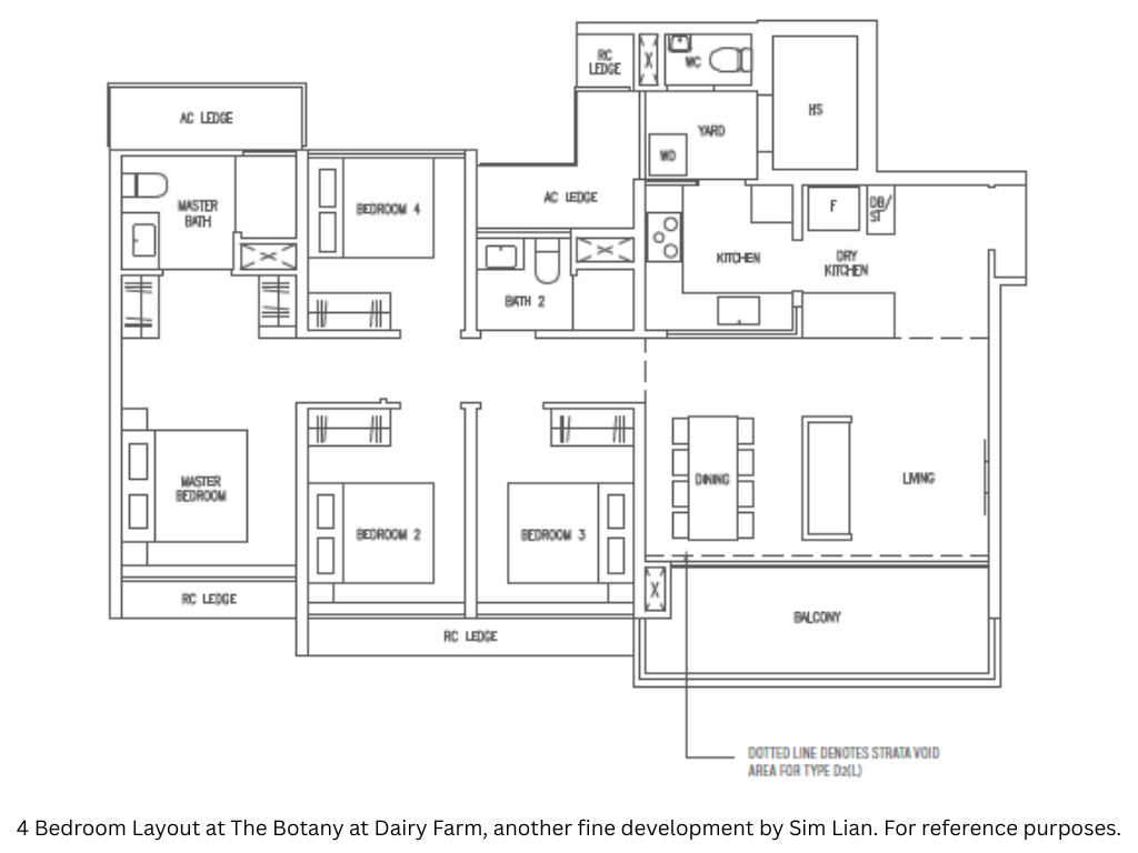 4 Bedroom floor plan layout — reference image, subject to change